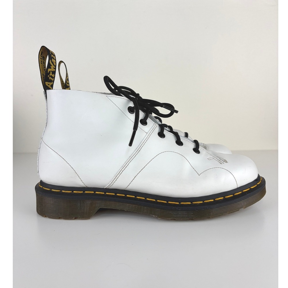 Dr. Martens Church Smooth Leather Monkey Boots White Women's 9 Men's 8